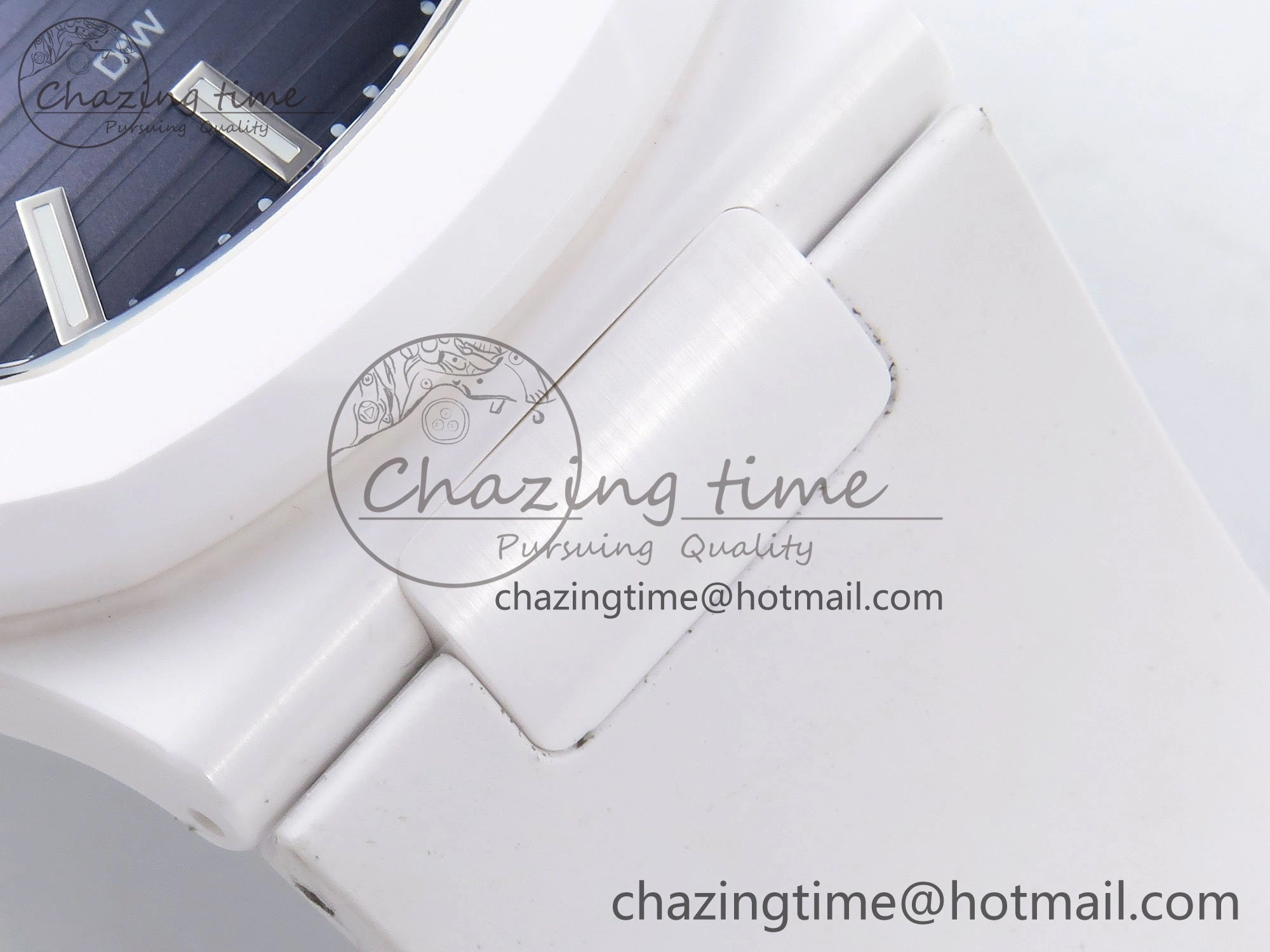 Cozy AET Nautilus 5711 White Ceramic AMGF Best Edition Blue Dial on White Rubber Strap MIYOTA 8746