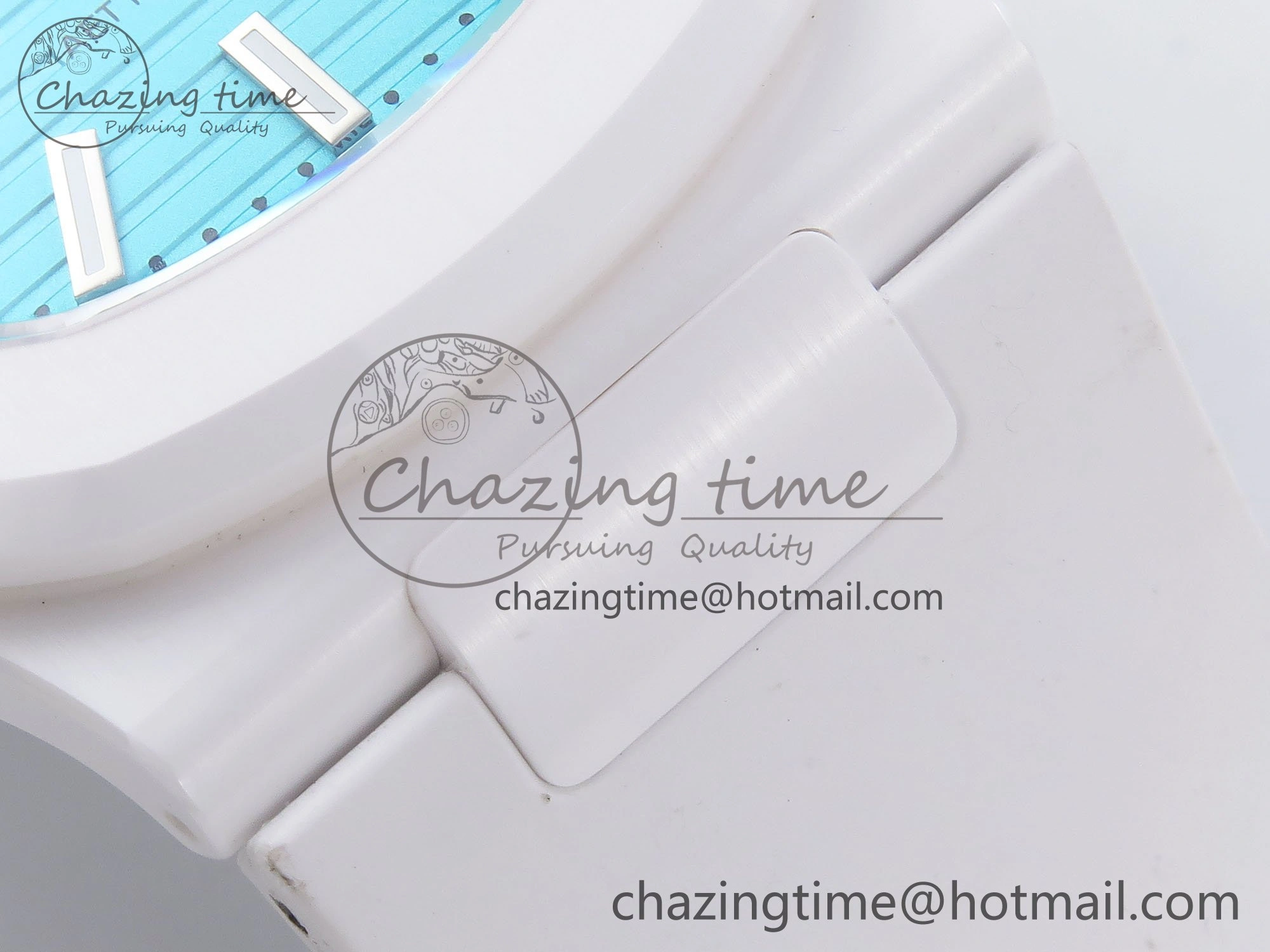 AET Nautilus 5711 White Ceramic AMGF Best Edition Tiffany Blue Dial on White Rubber Strap MIYOTA SoftTouch 8750