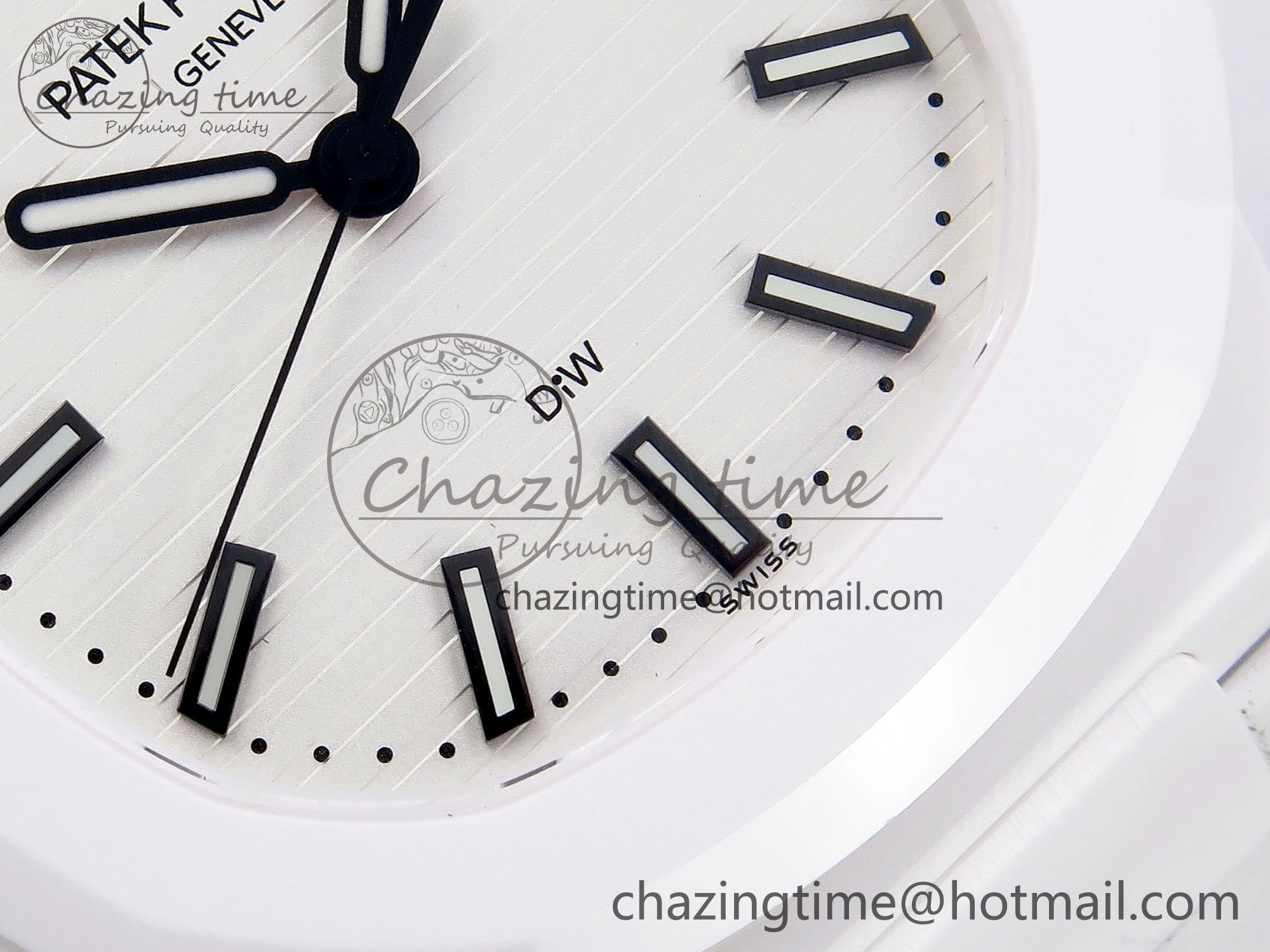 GoodFit AET Nautilus 5711 White Ceramic AMGF Best Edition White Dial on White Rubber Strap MIYOTA 8751