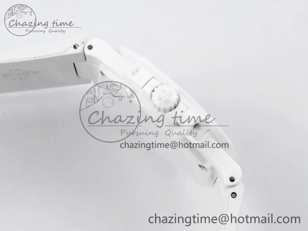 GoodFit AET Nautilus 5711 White Ceramic AMGF Best Edition White Dial on White Rubber Strap MIYOTA 8751
