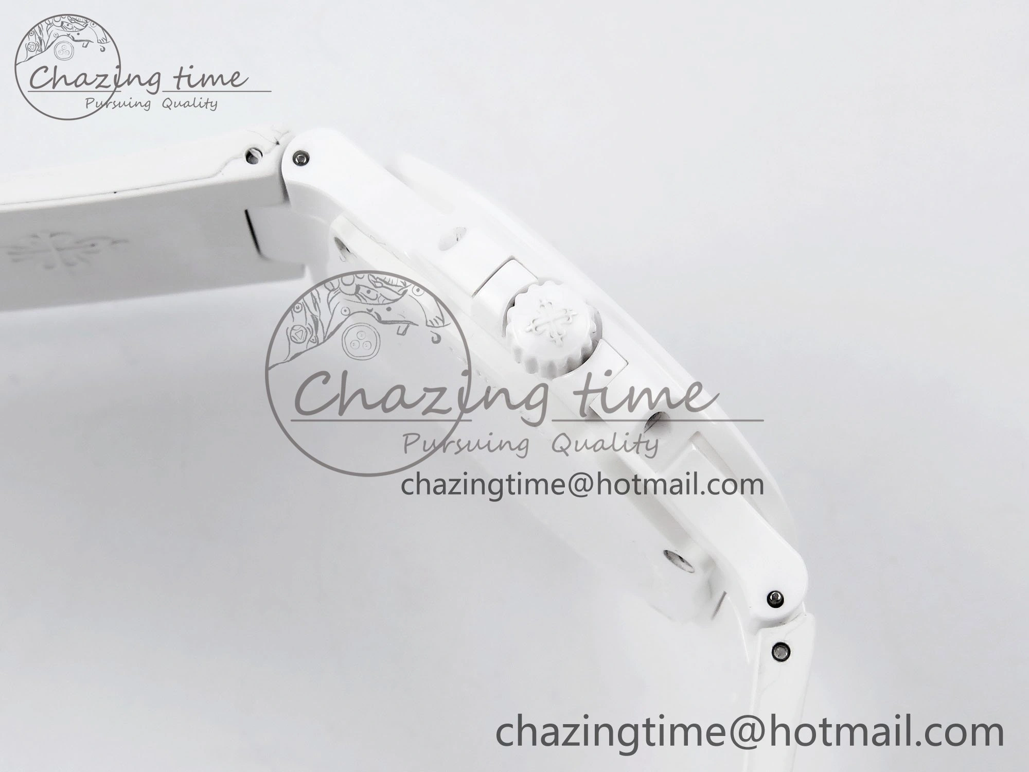 GoodFit AET Nautilus 5711 White Ceramic AMGF Best Edition White Dial on White Rubber Strap MIYOTA 8751