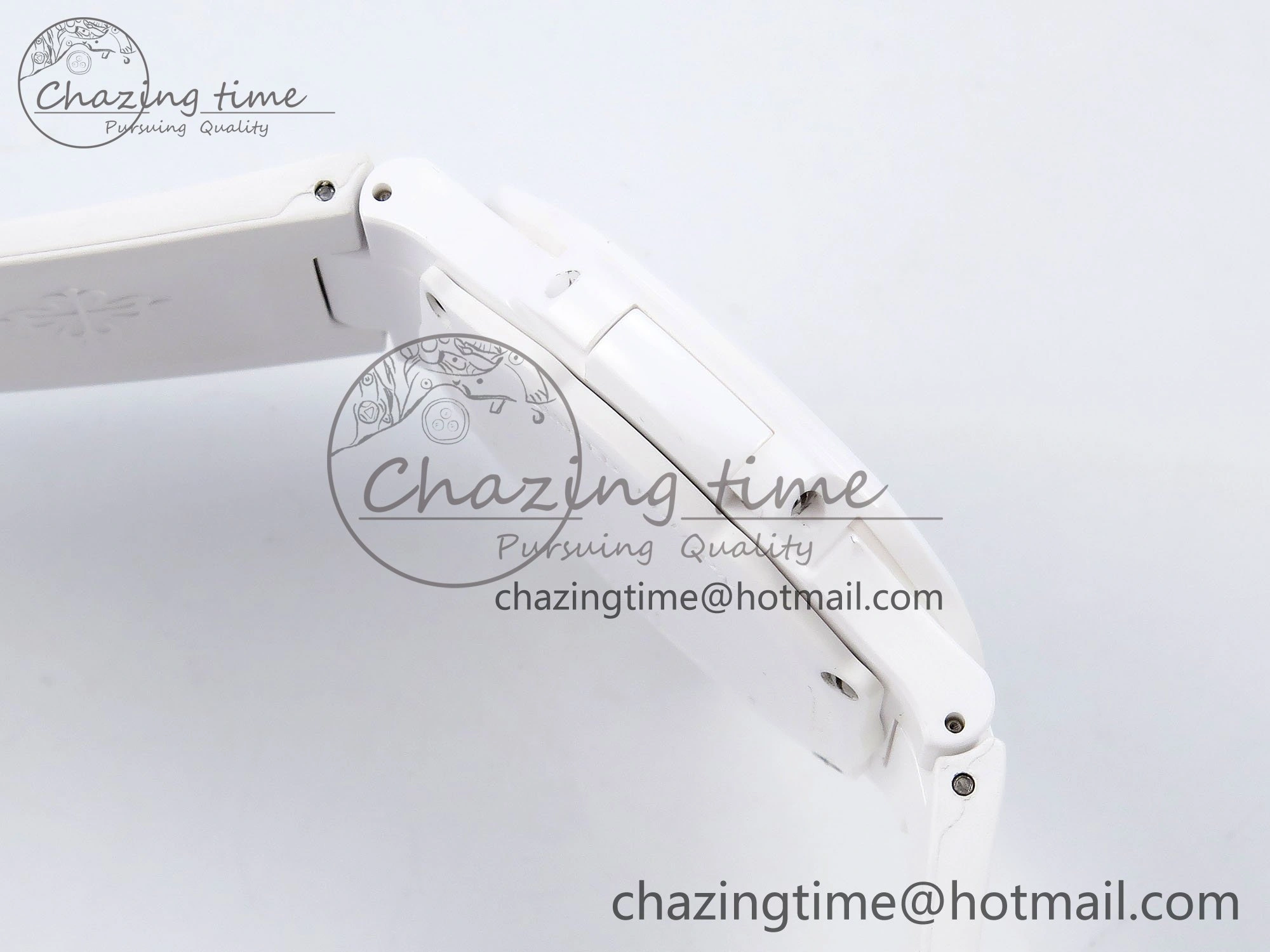 GoodFit AET Nautilus 5711 White Ceramic AMGF Best Edition White Dial on White Rubber Strap MIYOTA 8751