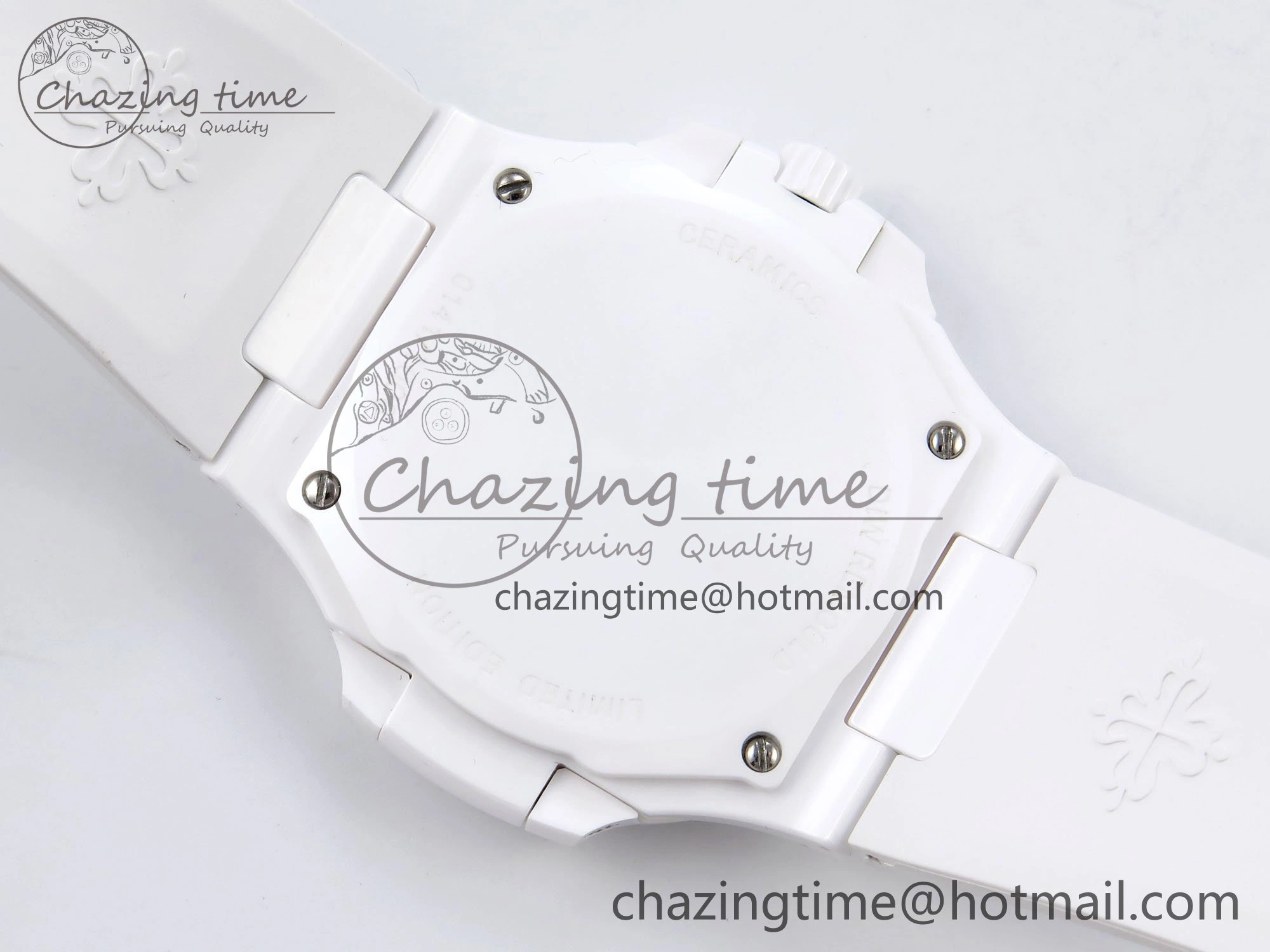 GoodFit AET Nautilus 5711 White Ceramic AMGF Best Edition White Dial on White Rubber Strap MIYOTA 8751