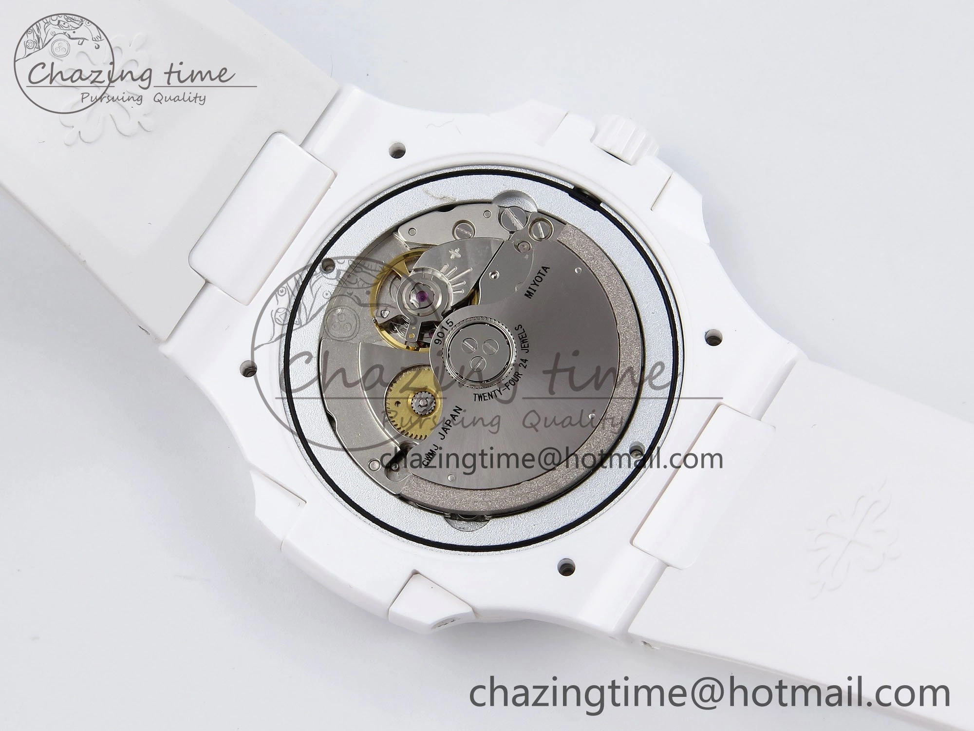 GoodFit AET Nautilus 5711 White Ceramic AMGF Best Edition White Dial on White Rubber Strap MIYOTA 8751