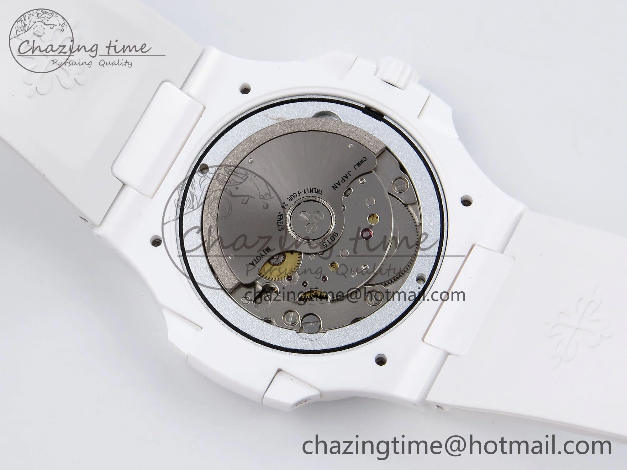 GoodFit AET Nautilus 5711 White Ceramic AMGF Best Edition White Dial on White Rubber Strap MIYOTA 8751
