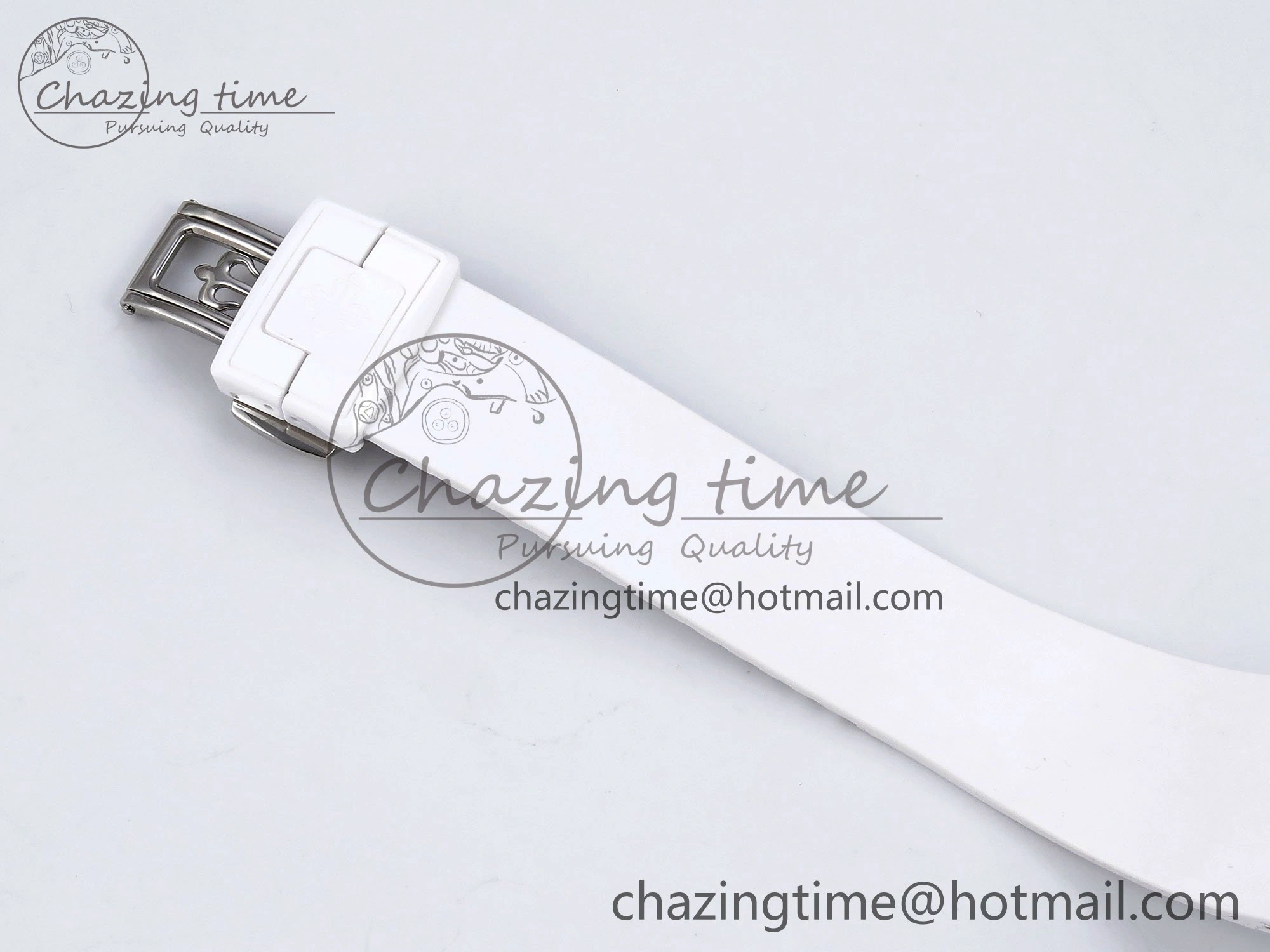 GoodFit AET Nautilus 5711 White Ceramic AMGF Best Edition White Dial on White Rubber Strap MIYOTA 8751