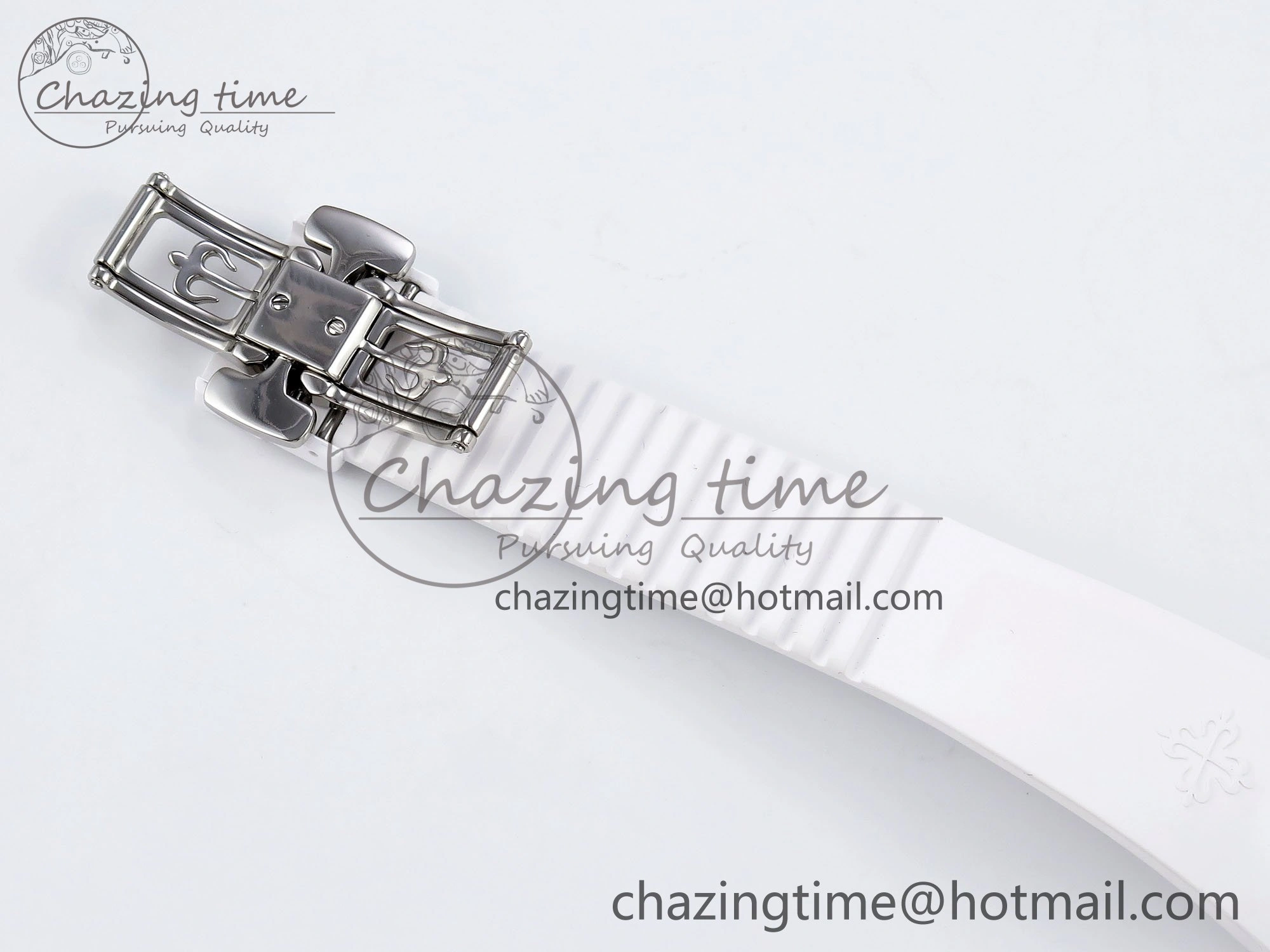 GoodFit AET Nautilus 5711 White Ceramic AMGF Best Edition White Dial on White Rubber Strap MIYOTA 8751