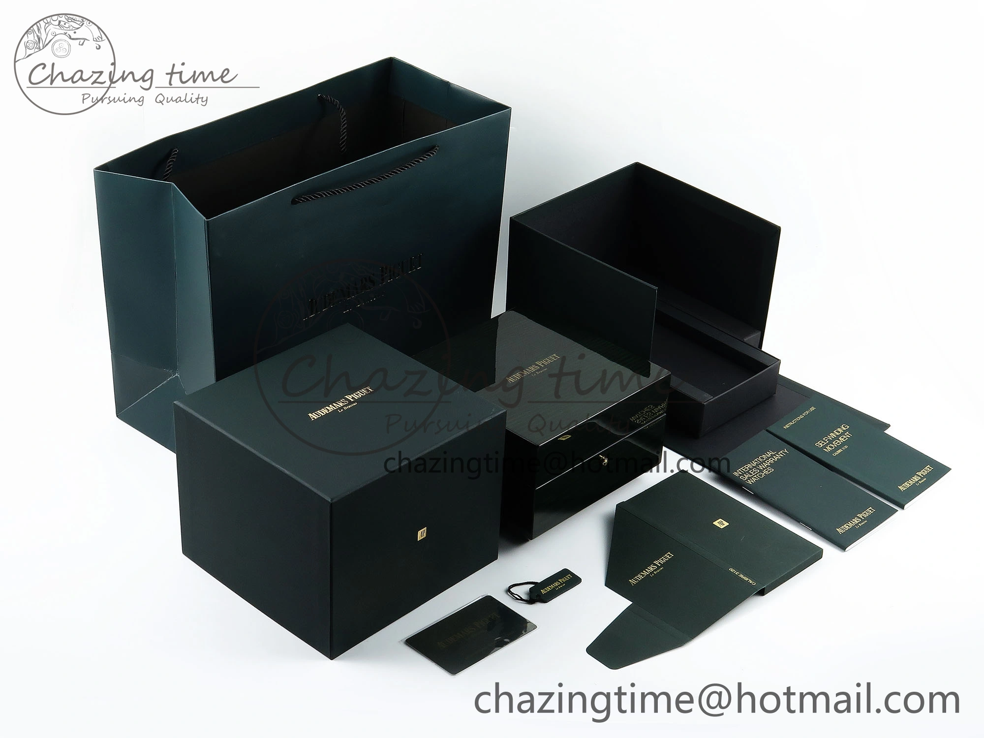 AUDEMARS PIGUET NEW GREEN WOODEN WATCH BOX AND PAPERS IMPORTANT NOTE ZipUp 4173