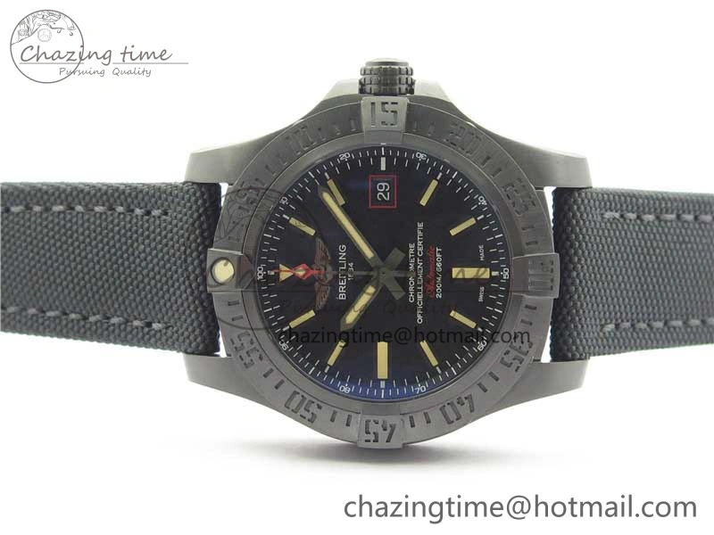 AVENGER BLACKBIRD V17311 DLC ZF 1:1 Best Edition Black Dial on Nylon Strap A2824 V Original 5563