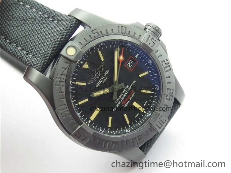 AVENGER BLACKBIRD V17311 DLC ZF 1:1 Best Edition Black Dial on Nylon Strap A2824 V Original 5563