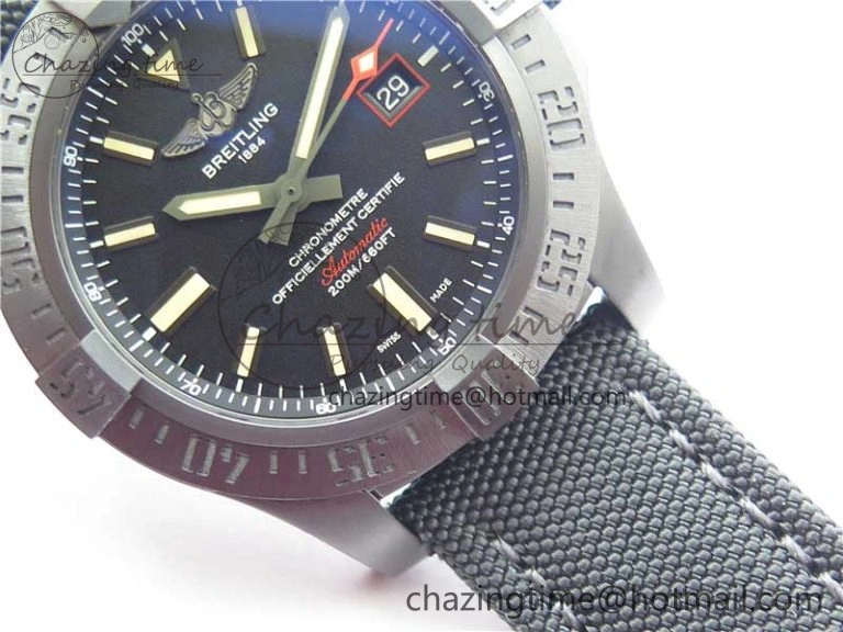 AVENGER BLACKBIRD V17311 DLC ZF 1:1 Best Edition Black Dial on Nylon Strap A2824 V Original 5563