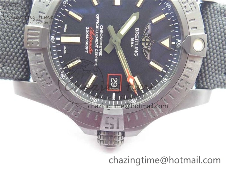AVENGER BLACKBIRD V17311 DLC ZF 1:1 Best Edition Black Dial on Nylon Strap A2824 V Original 5563
