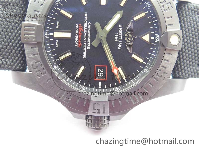 AVENGER BLACKBIRD V17311 DLC ZF 1:1 Best Edition Black Dial on Nylon Strap A2824 V Original 5563