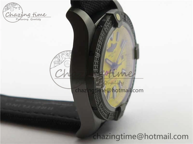 AVENGER Boutique Edition V17310 Dia Bezel Ti DLC 1:1 Best Edition Yellow Dial on Nylon Strap A Tailored 5577