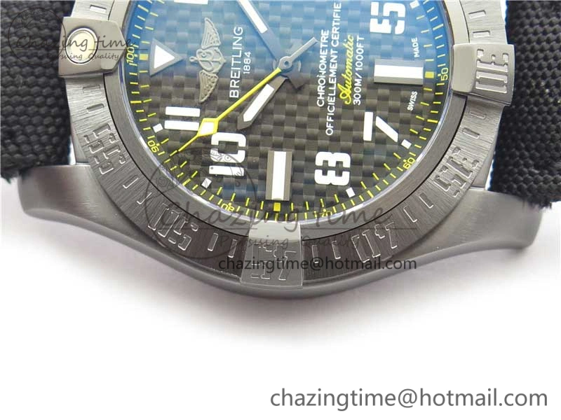 AVENGER Boutique Edition V17310 Ti DLC 1:1 Best Edition Black CF Dial on Nylon Strap A Practical 5575