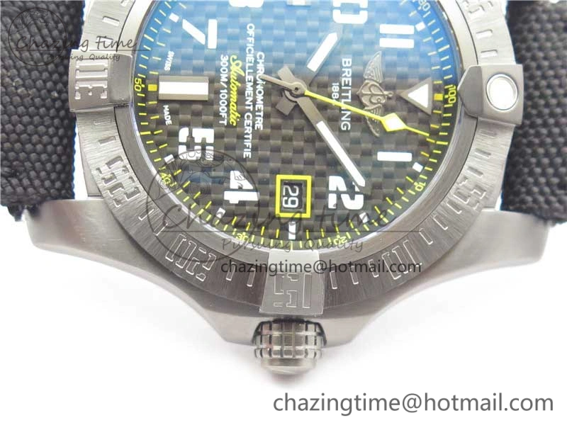 AVENGER Boutique Edition V17310 Ti DLC 1:1 Best Edition Black CF Dial on Nylon Strap A Practical 5575