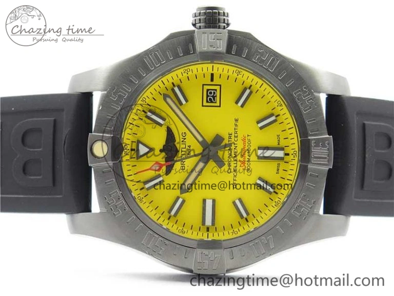 AVENGER Boutique Edition V17310 Ti DLC 1:1 Best Edition Yellow Dial on Rubber Strap A NewStyle 5576
