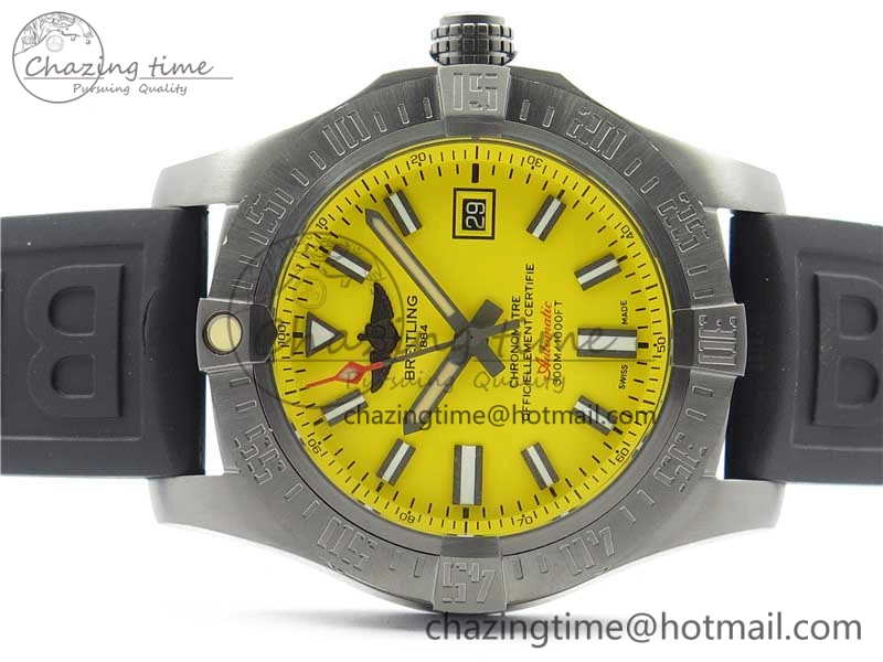 AVENGER Boutique Edition V17310 Ti DLC 1:1 Best Edition Yellow Dial on Rubber Strap A NewStyle 5576