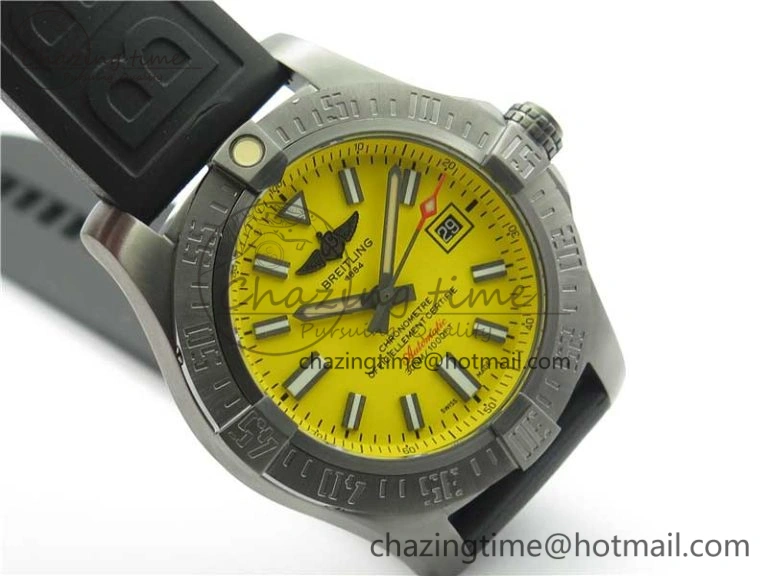AVENGER Boutique Edition V17310 Ti DLC 1:1 Best Edition Yellow Dial on Rubber Strap A NewStyle 5576
