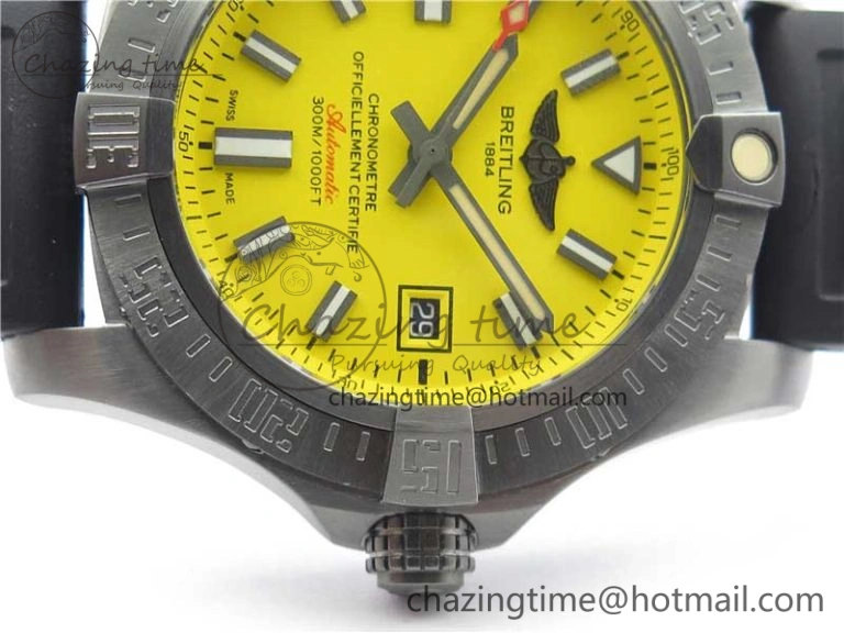 AVENGER Boutique Edition V17310 Ti DLC 1:1 Best Edition Yellow Dial on Rubber Strap A NewStyle 5576