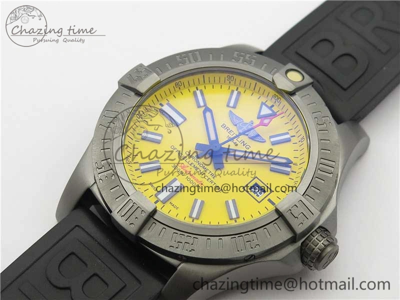 AVENGER Boutique Edition V17310 Ti DLC 1:1 Best Edition Yellow Dial on Rubber Strap A NewStyle 5576