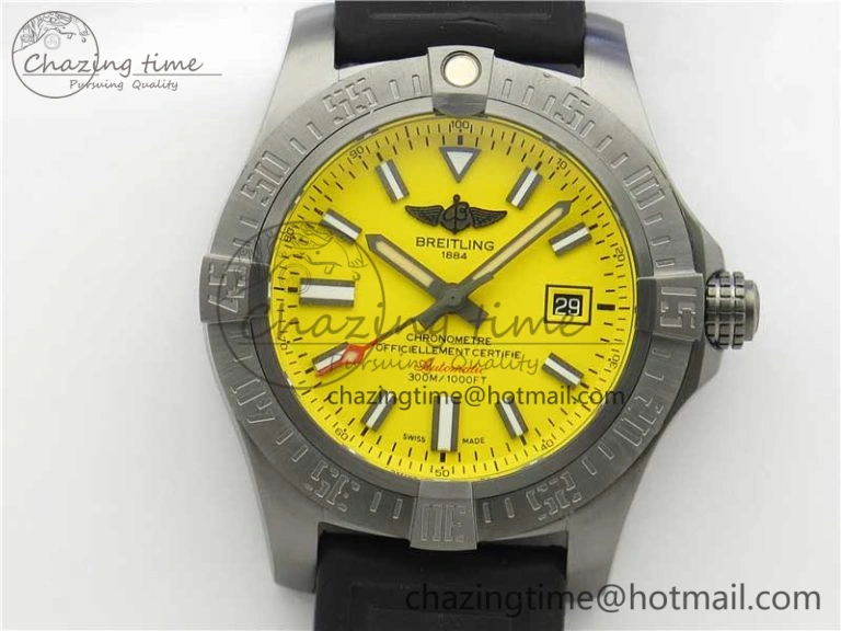 AVENGER Boutique Edition V17310 Ti DLC 1:1 Best Edition Yellow Dial on Rubber Strap A NewStyle 5576