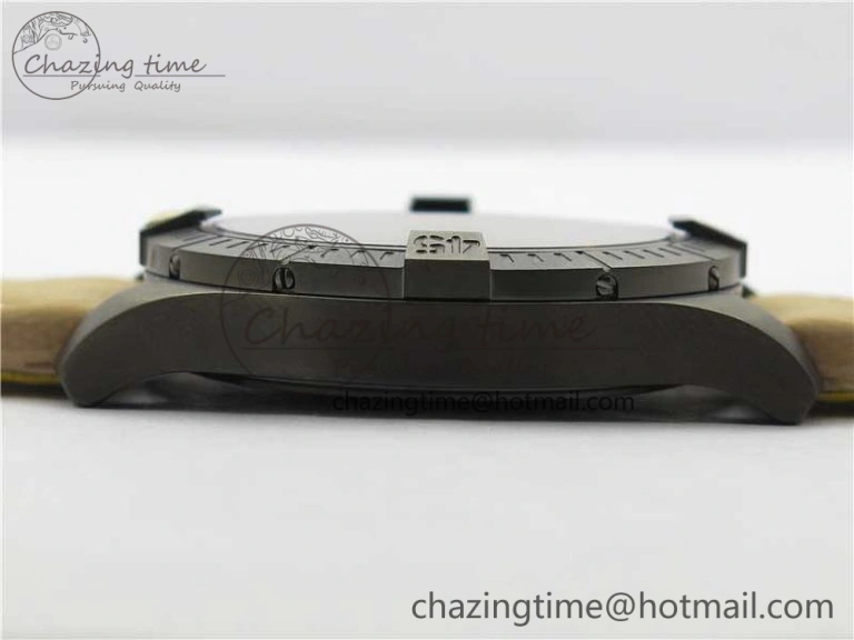 Sustainable AVENGER V32395 Ti DLC 1:1 Best Edition Black Dial on Leather Strap A 5574