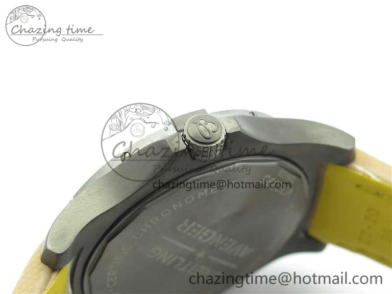 Sustainable AVENGER V32395 Ti DLC 1:1 Best Edition Black Dial on Leather Strap A 5574