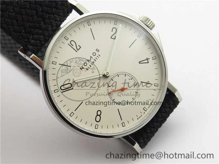 Attractive Ahoi Atlantik 555 SS MKS 1:1 Best Edition White Dial On Nylon Strap Seagull movement 7631