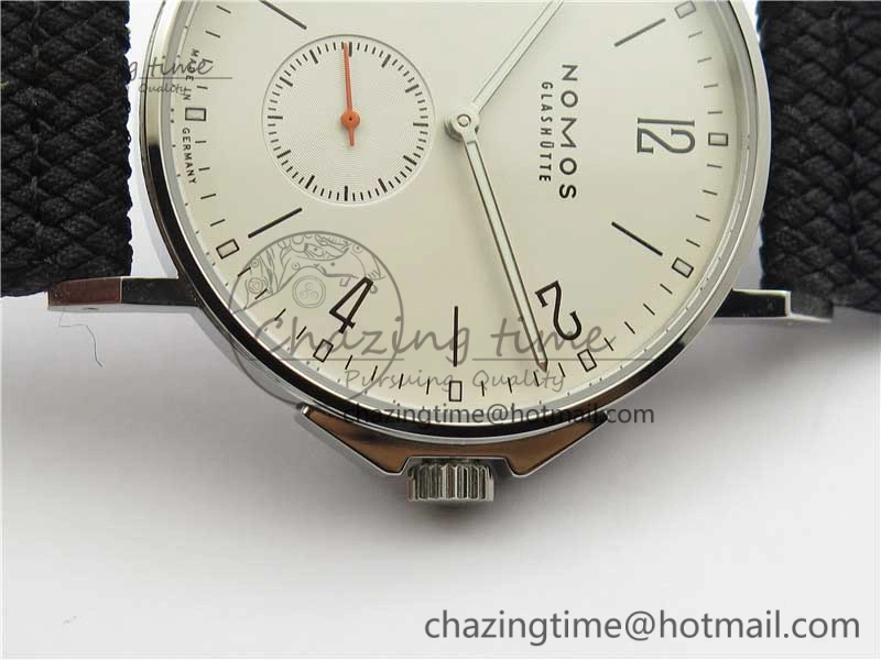Attractive Ahoi Atlantik 555 SS MKS 1:1 Best Edition White Dial On Nylon Strap Seagull movement 7631