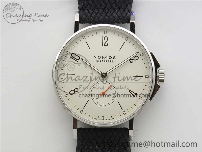 Attractive Ahoi Atlantik 555 SS MKS 1:1 Best Edition White Dial On Nylon Strap Seagull movement 7631