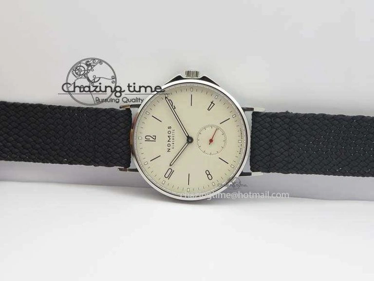 Ahoi Atlantik SS White Dial On Black Textile Strap A Resilient 7636