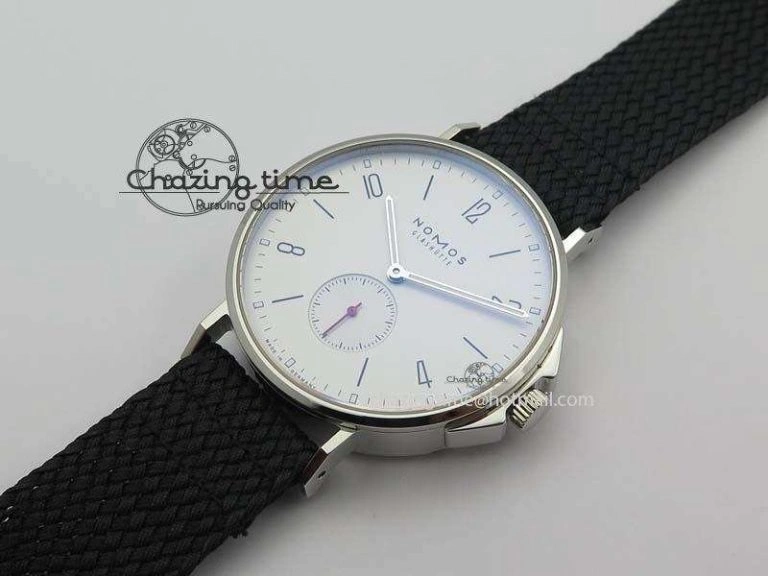 Ahoi Atlantik SS White Dial On Black Textile Strap A Resilient 7636
