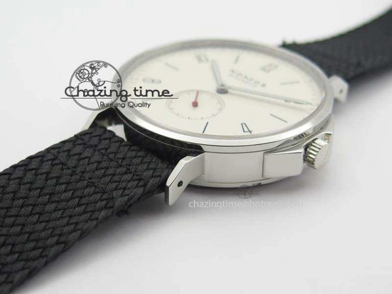 Ahoi Atlantik SS White Dial On Black Textile Strap A Resilient 7636