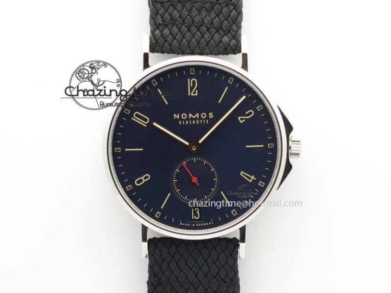 EasyMatch Ahoy Atlantik Date SS Blue Dial On Black Textile Strap A 5059