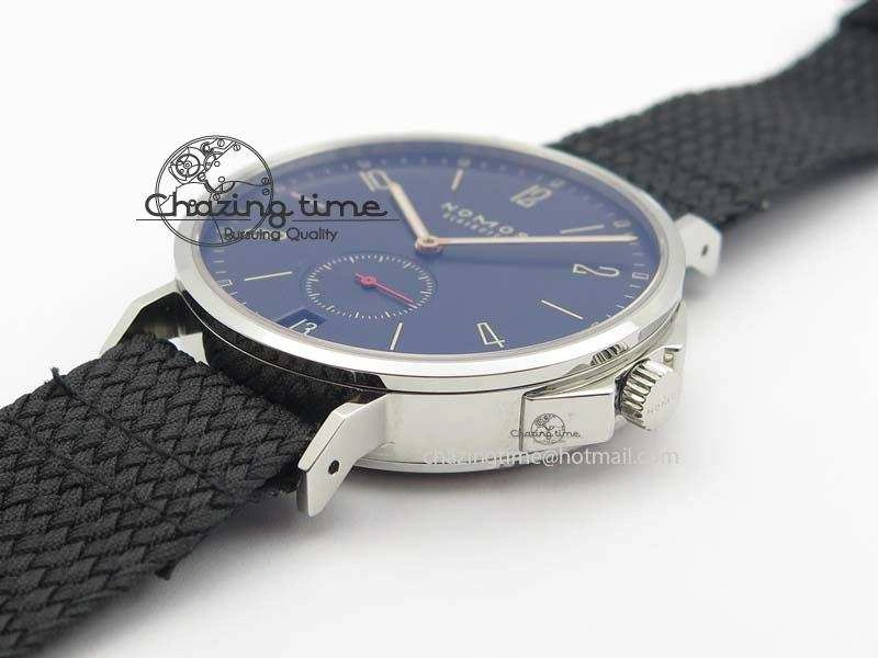 EasyMatch Ahoy Atlantik Date SS Blue Dial On Black Textile Strap A 5059