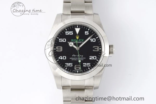 Air-King 116900 JDF 1:1 Best Edition 904L Steel Black Dial on SS Bracelet A Effortless 2062