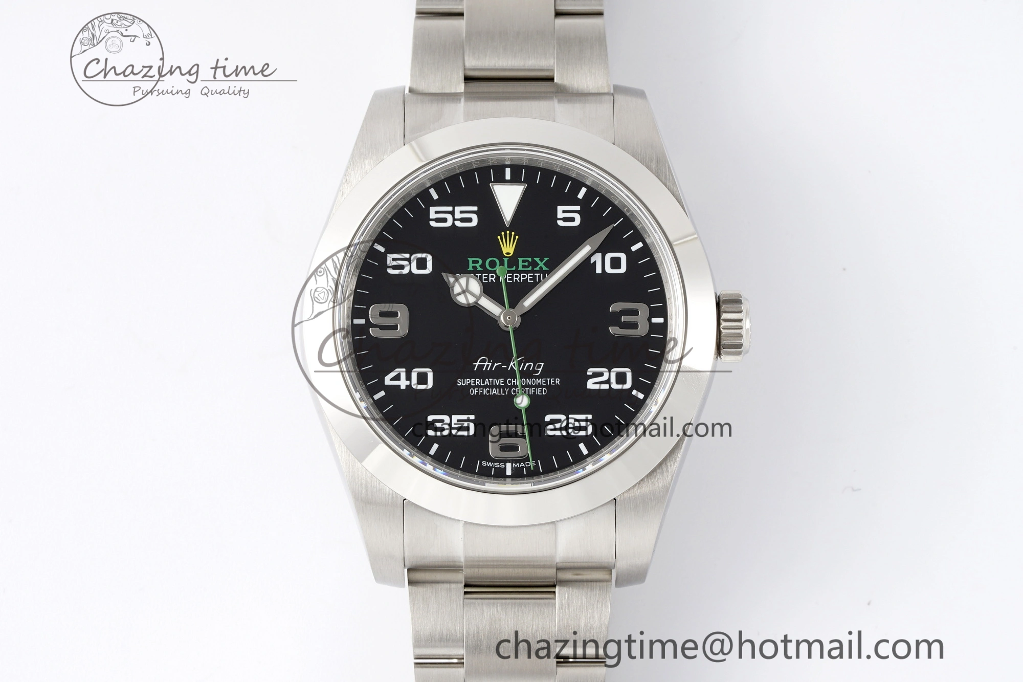 Air-King 116900 JDF 1:1 Best Edition 904L Steel Black Dial on SS Bracelet A Effortless 2062