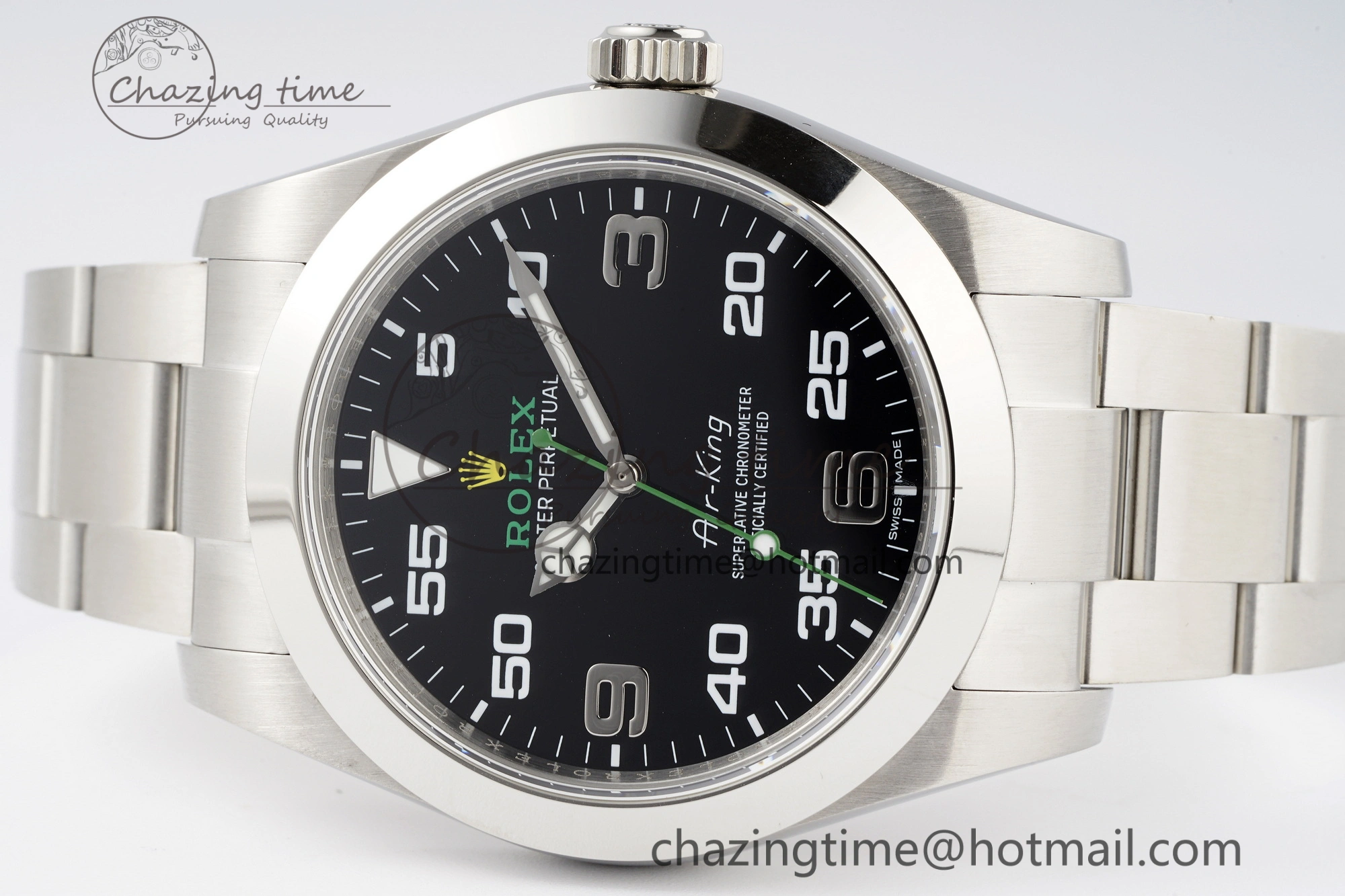 Air-King 116900 JDF 1:1 Best Edition 904L Steel Black Dial on SS Bracelet A Effortless 2062