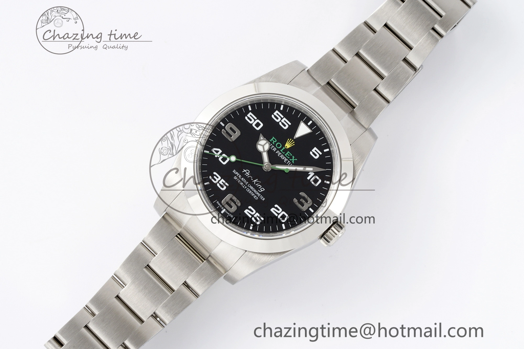 Chic Air-King 116900 JDF 1:1 Best Edition 904L Steel Black Dial on SS Bracelet SA 2061