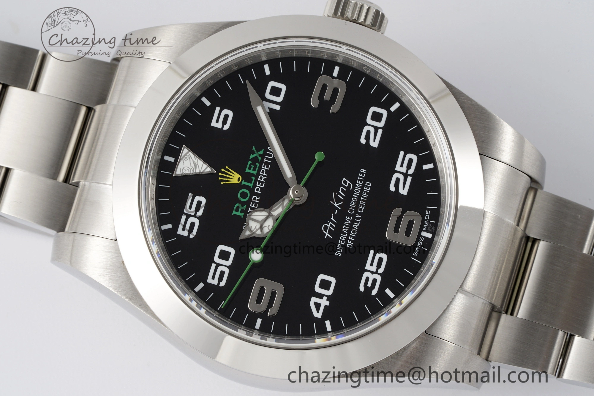 Chic Air-King 116900 JDF 1:1 Best Edition 904L Steel Black Dial on SS Bracelet SA 2061