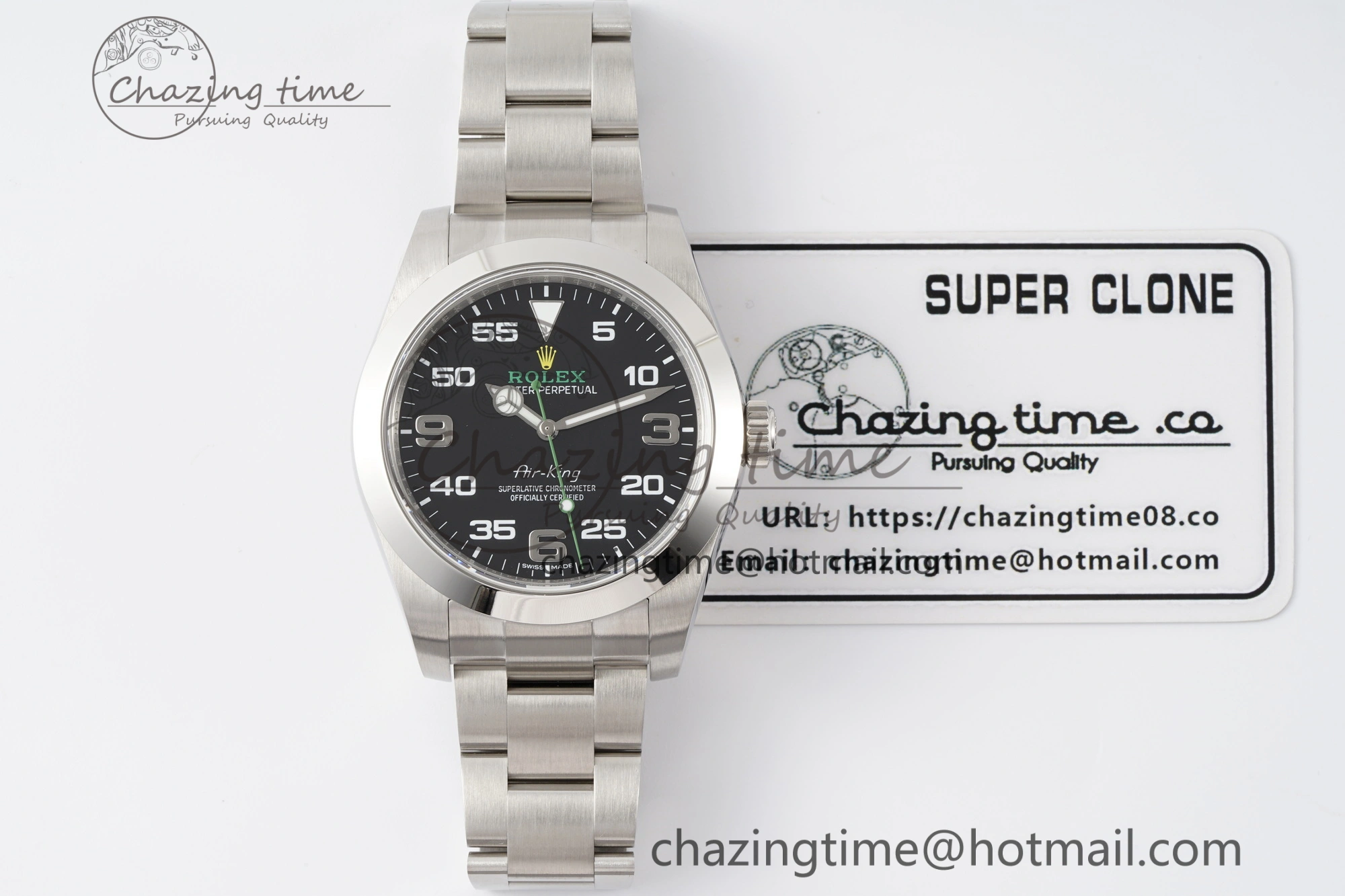 Chic Air-King 116900 JDF 1:1 Best Edition 904L Steel Black Dial on SS Bracelet SA 2061