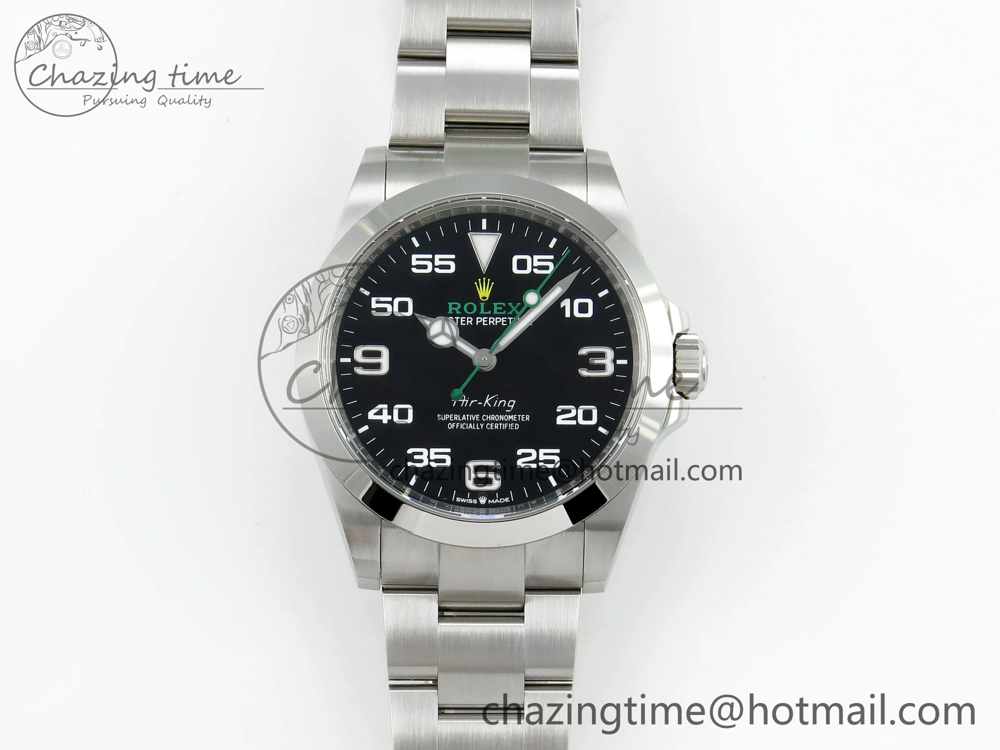 Neat Air-King 126900 Clean 1:1 Best Edition 904L Steel Black Dial on SS Bracelet VR 1703