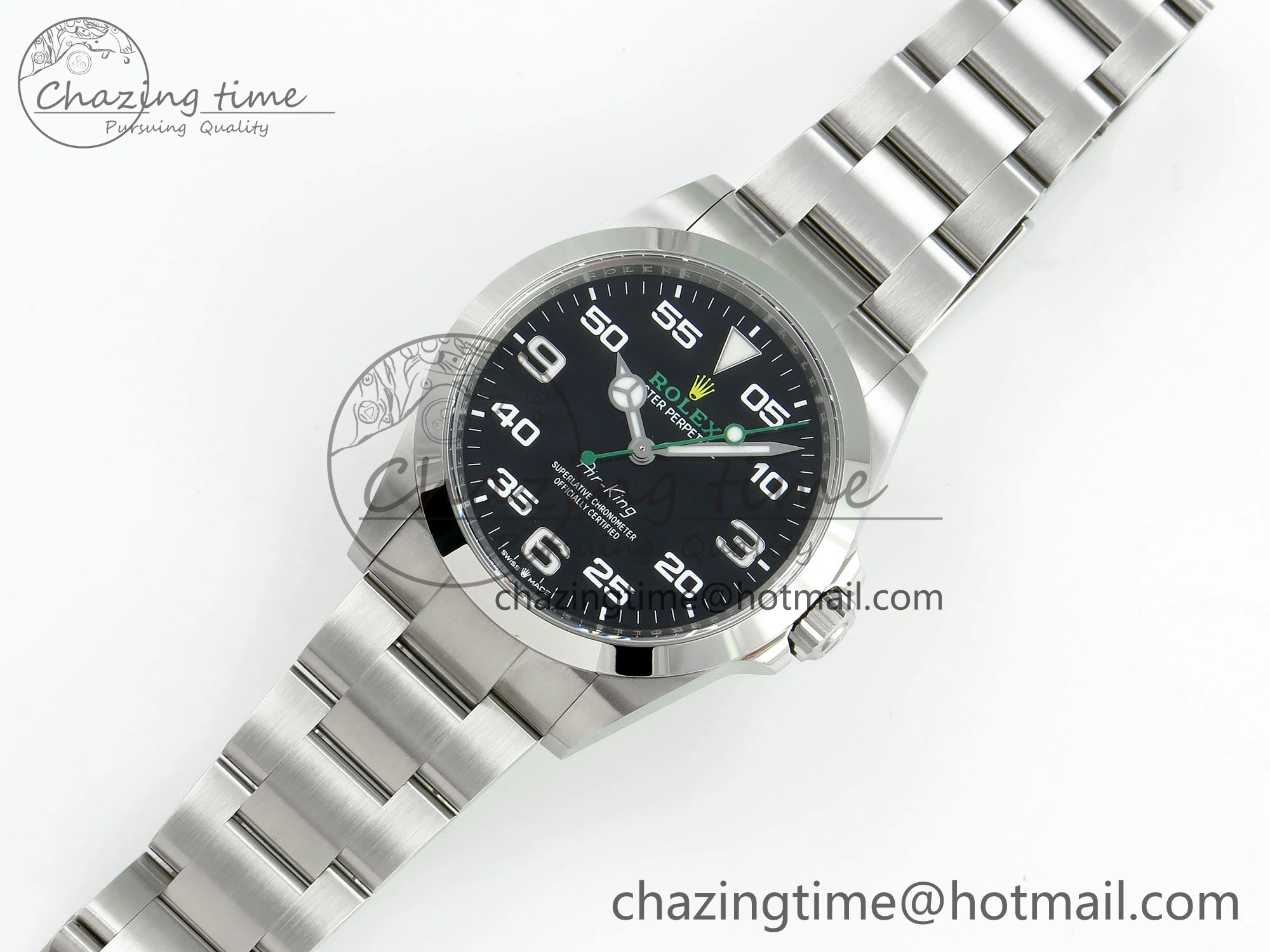 Neat Air-King 126900 Clean 1:1 Best Edition 904L Steel Black Dial on SS Bracelet VR 1703