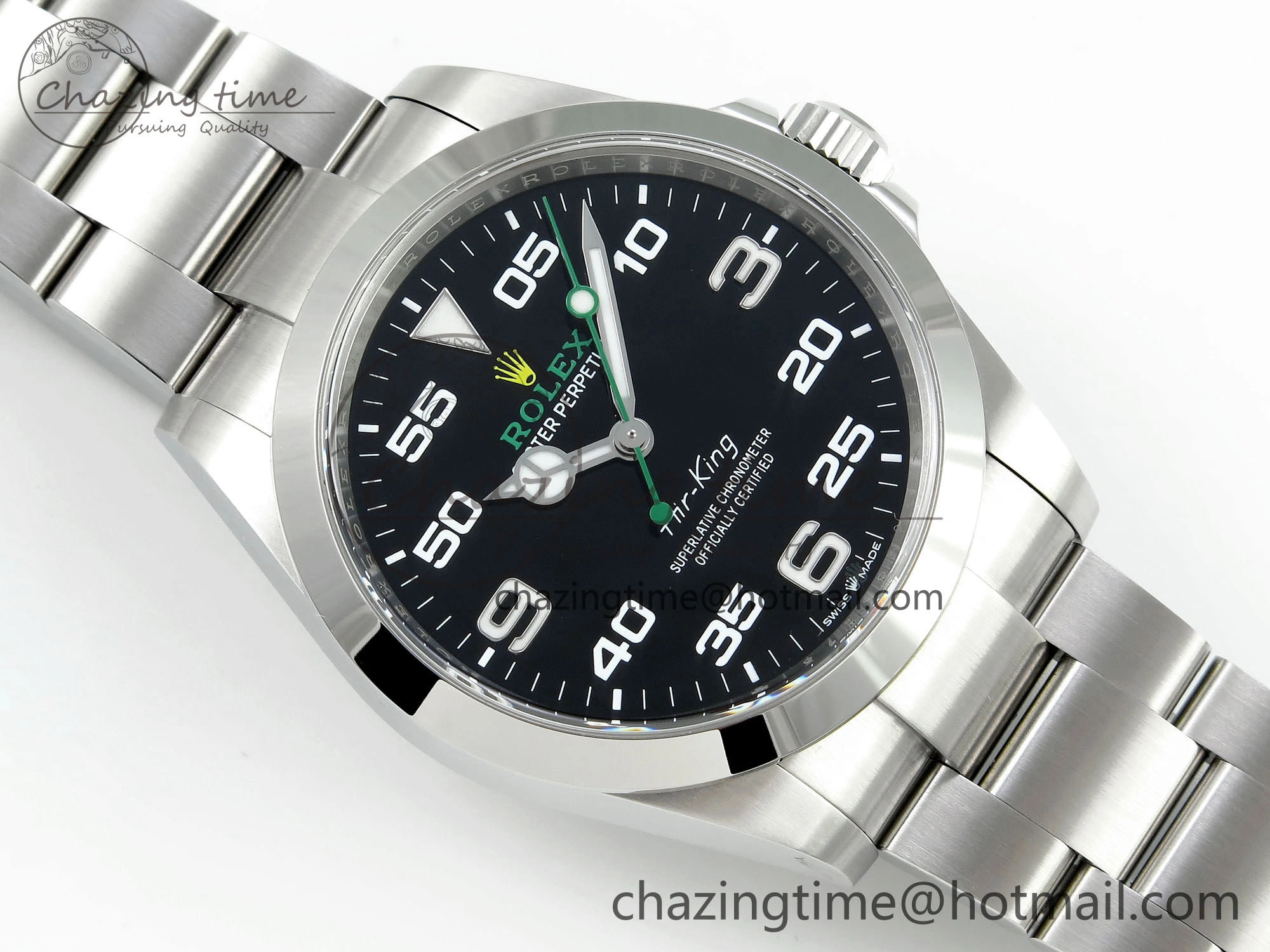 Neat Air-King 126900 Clean 1:1 Best Edition 904L Steel Black Dial on SS Bracelet VR 1703