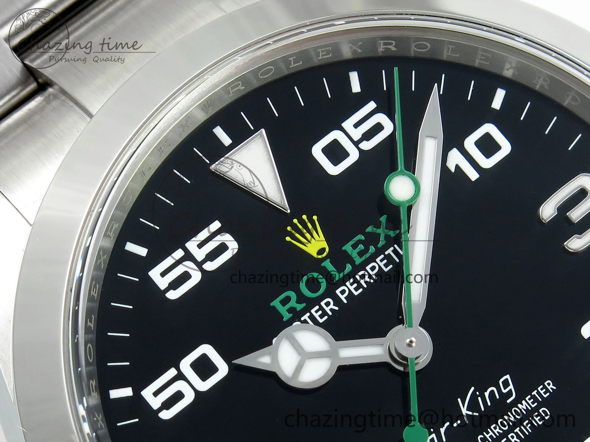 Neat Air-King 126900 Clean 1:1 Best Edition 904L Steel Black Dial on SS Bracelet VR 1703