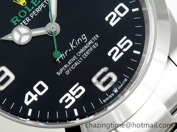 Neat Air-King 126900 Clean 1:1 Best Edition 904L Steel Black Dial on SS Bracelet VR 1703