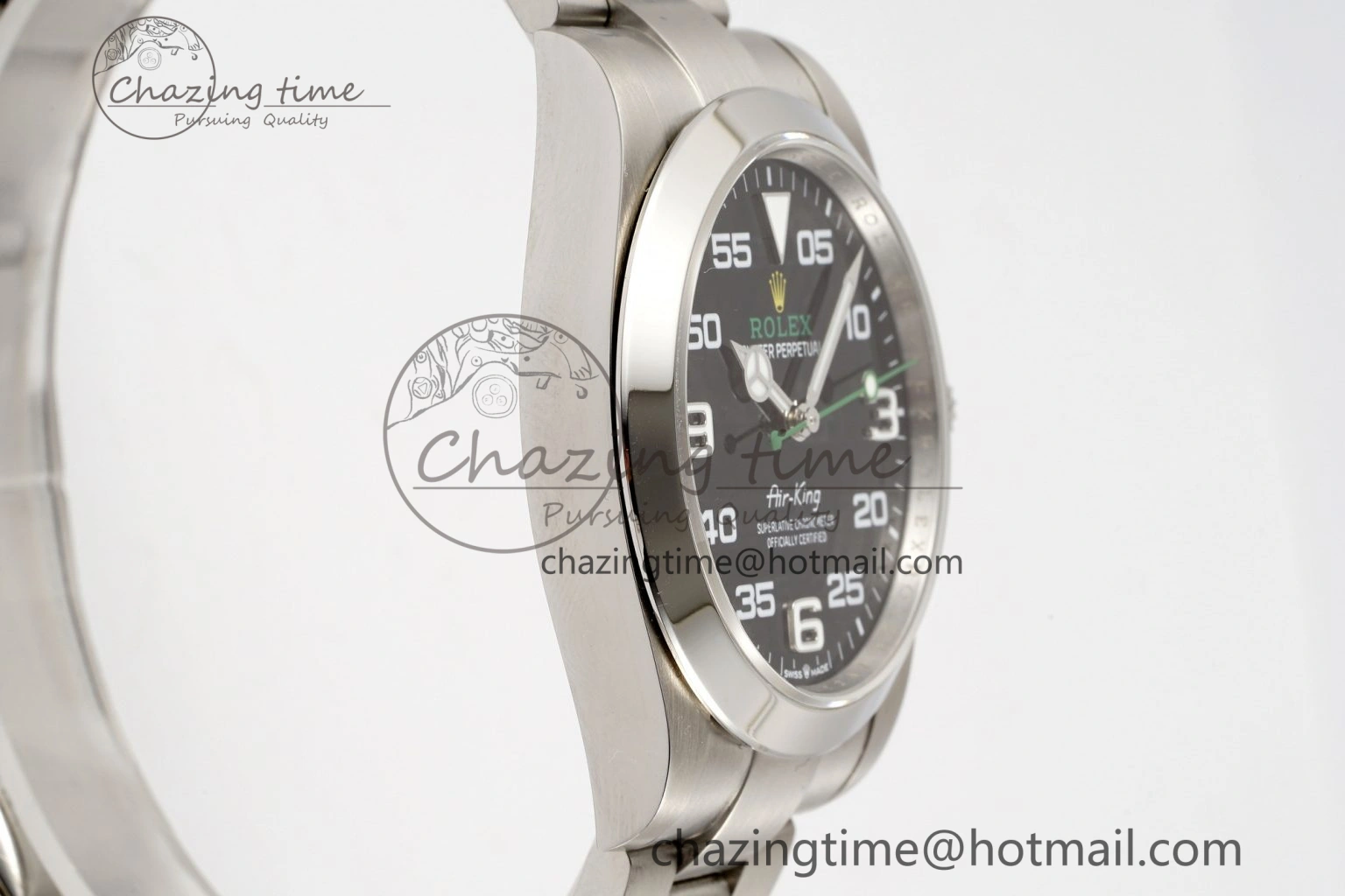 Air-King 126900 JDF 1:1 Best Edition 904L Steel Black Dial on SS Bracelet VR ZipUp 1953