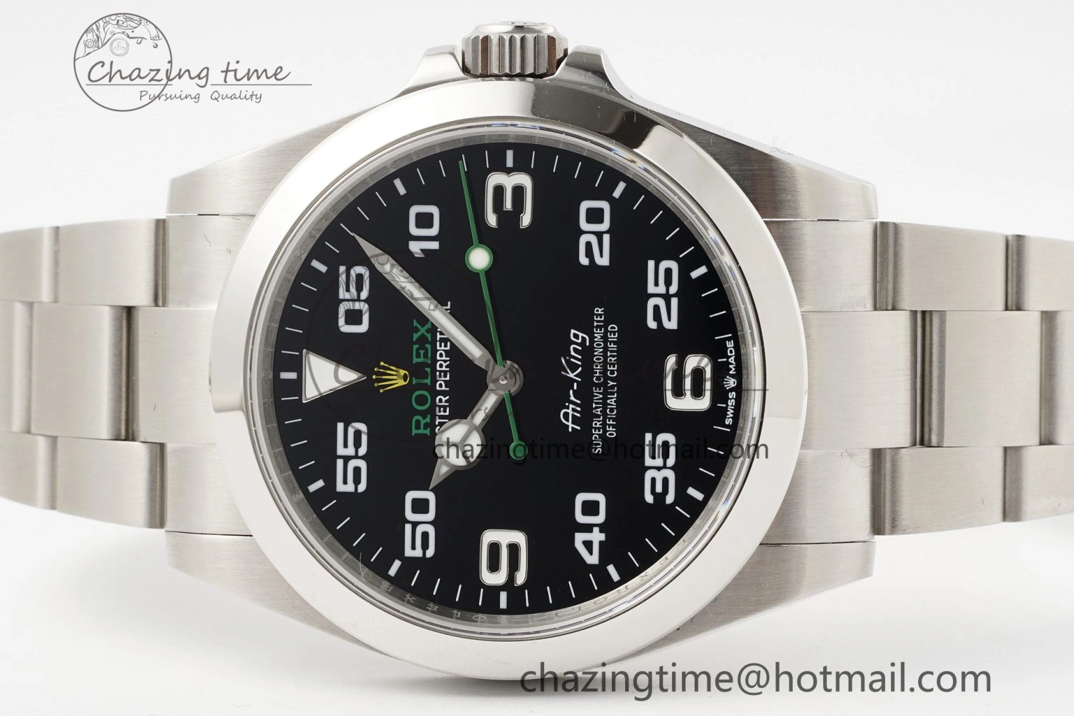 Air-King 126900 JDF 1:1 Best Edition 904L Steel Black Dial on SS Bracelet VR ZipUp 1953