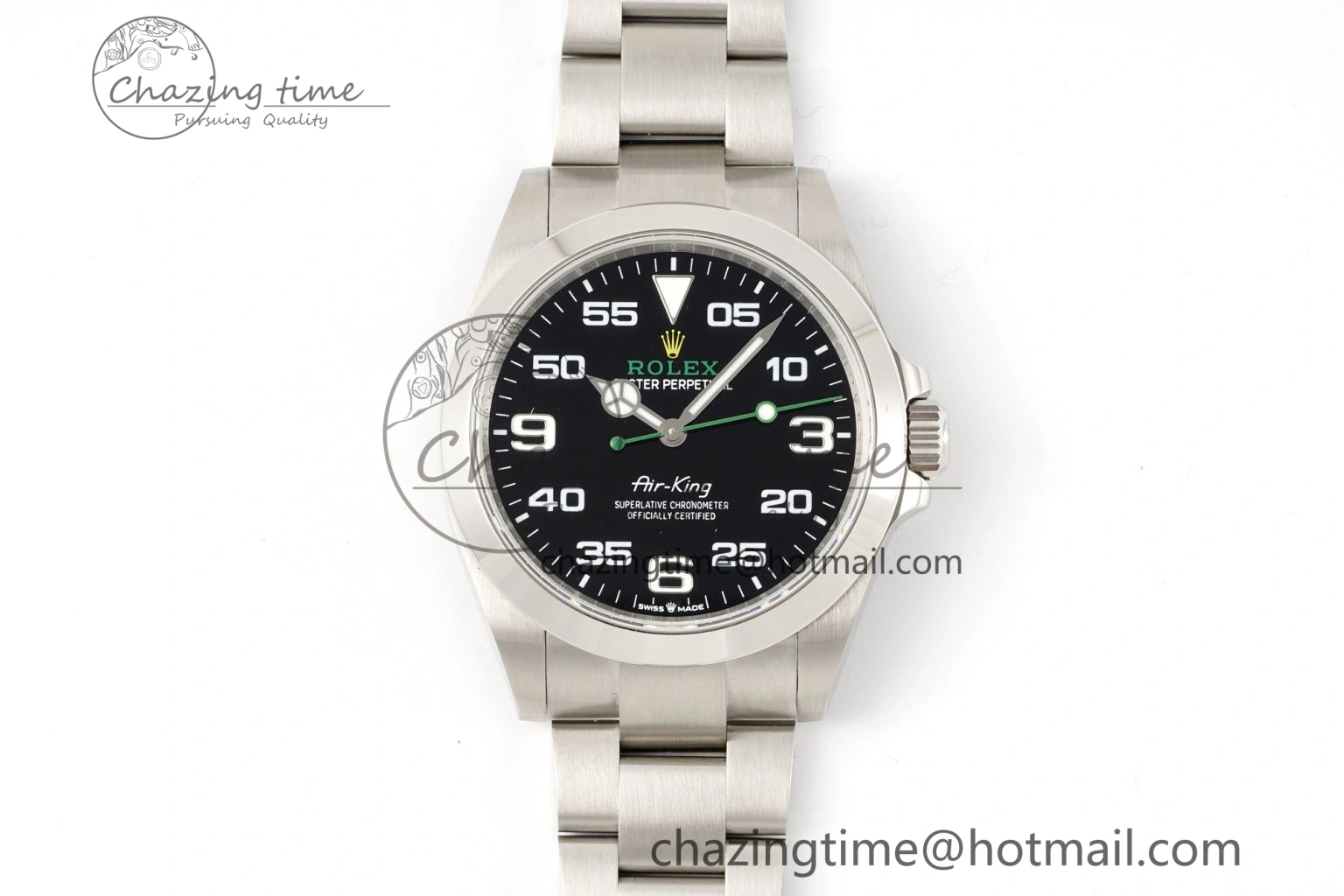 Air-King 126900 JDF 1:1 Best Edition 904L Steel Black Dial on SS Bracelet VR ZipUp 1953